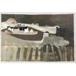 Mary Fedden (1915-2012) - Mediterranean landscape, gouache, signed and dated 1970 lower right, 15.