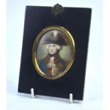 A 19th century oval portrait miniature on ivory, Admiral Lord Nelson, unsigned, 7 x 5.5 cm, in