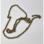 A 9ct yellow gold belcher chain (broken), approx 5.6g