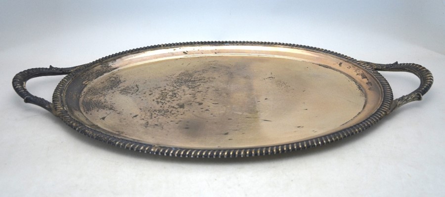 A Victorian oval silver two-handled tray with gadrooned rim, Hunt & Roskell (late Storr & Mortimer), - Image 2 of 7