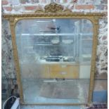 A 19th century giltwood and composite framed overmantle with original mirror plate, 120 cm h x 140