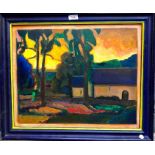 Edith Birkin (nee Hofmann) (1927-2018) - Two framed oil on board landscapes of Pomeroy Castle and