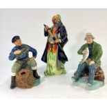 Three Royal Doulton figures:  A Good Catch, HN2258;  The Lobster Man, HN2317 and Blue Beard,