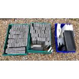 Two crates of rectangular grey tiles, approx. 200 x 20 cm x 7 cm to/w other various tiles