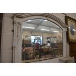 A Victorian white painted bevelled edge overmantel mirror