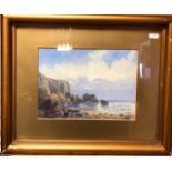 Darby - Coastal view, watercolour, signed lower left to/w Camel riders in a desert view,