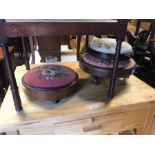 A trio of Victorian needlepoint covered gout stools (3)