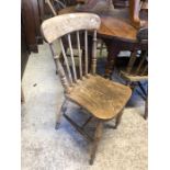 A harlequin set of six old kitchen chairs, some a/f (6)