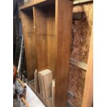 Double oak finish open bookcase with adjustable shelves - note, no shelf hangers