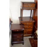 A Stag four drawer bedside chest to/w a side table with single drawer and night table (3)