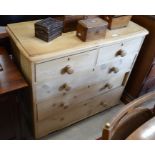 A small pine chest of two short over three long drawers (A/F)