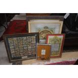 Three Order of Buffalo Masonic certificates to/w framed set of 1938 Gallaher butterfly cigarette