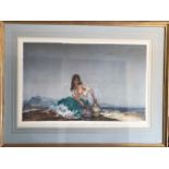 After W Russell Flint - Spanish lady water carrier, print, pencil signed to lower right margin, 43 x