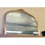 A large gilt framed overmantle mirror