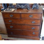 A 19th century mahogany chest of two short over three long drawers raised on a plinth base (A/F)