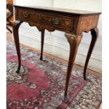 An 18th century floral marquetry walnut side table