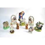 A collection of 19th century Staffordshire including a 'Tithe Pig Group',