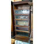 Globe Wernicke mahogany six section library bookcase