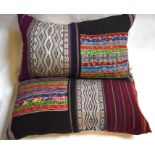 Two Burmese bolster cushions