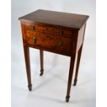 A 19th century continental rosewood cross-banded satinwood work table