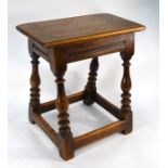 Oak 17th century style joint stool