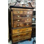 A George III mahogany secretaire chest on chest