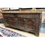 A large part 18th century oak coffer