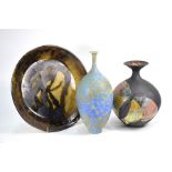 Roger Cockram, British, b. 1947 - Studio pottery vase and two other studio wares
