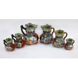 Six Mason Patent Ironstone Hydra jugs