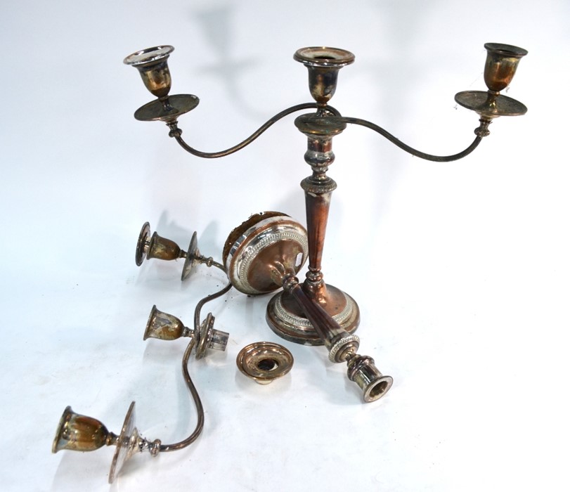 Old Sheffield plate candelabra - Image 2 of 2