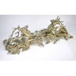A Victorian electroplated table centrepiece cast as two recumbent stags