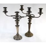 Two large electroplated candelabra