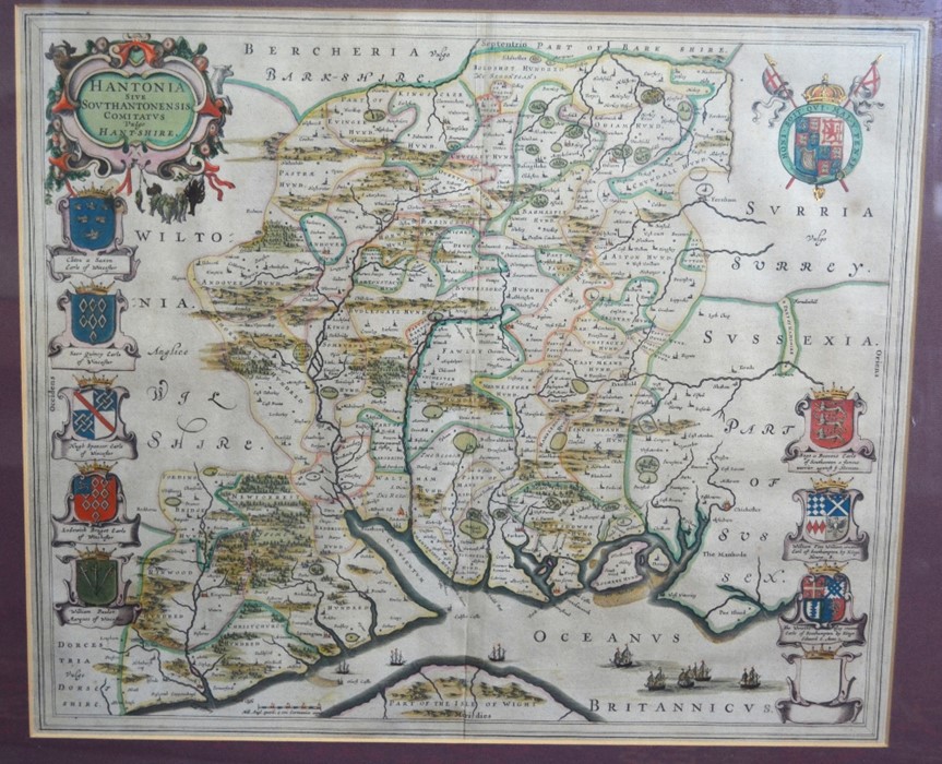 A 17th century country map-engraving after Willem & Jan Blaeu - Image 2 of 3