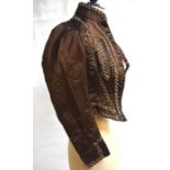 Victorian lady's brown silk satin jacket etc.