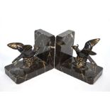 A pair of small Art Deco gilt metal bird bookends