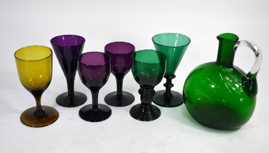 Small collection of Georgian coloured Bristol glass