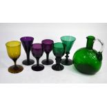 Small collection of Georgian coloured Bristol glass