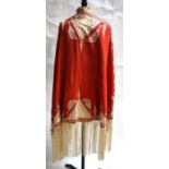 1900s red embroidered shawl