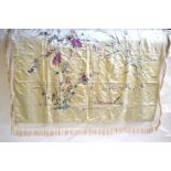 Chinese vintage silk satin shawl