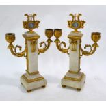 A fine pair of 19th century French Louis XVI style ormolu candelabra