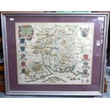 A 17th century country map-engraving after Willem & Jan Blaeu