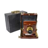 A mahogany Thornton Pickard Imperial Triple Extension half-plate camera
