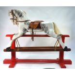 A traditional wooden rocking horse