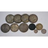 Eleven various coins William III and later