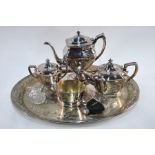 An epns four-piece tea/coffee service and other plated wares