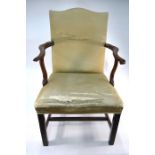 19th century Chippendale style mahogany elbow chair
