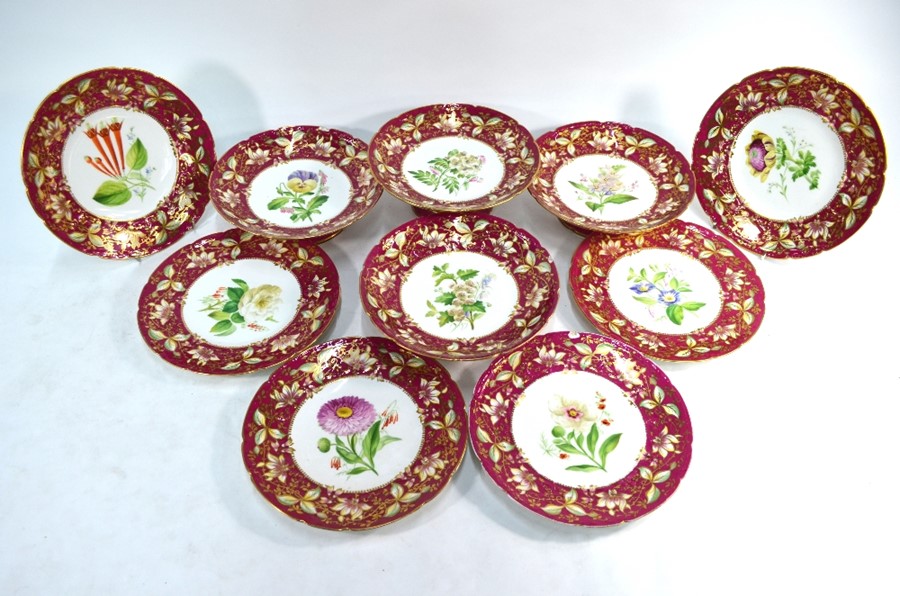 A Victorian Staffordshire dessert service