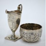 A Victorian silver cream jug and a sugar basin