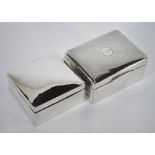 Two silver cigarette boxes