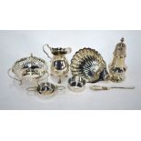 Various silver table wares